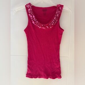 Women's Pink Embellished Tank Top